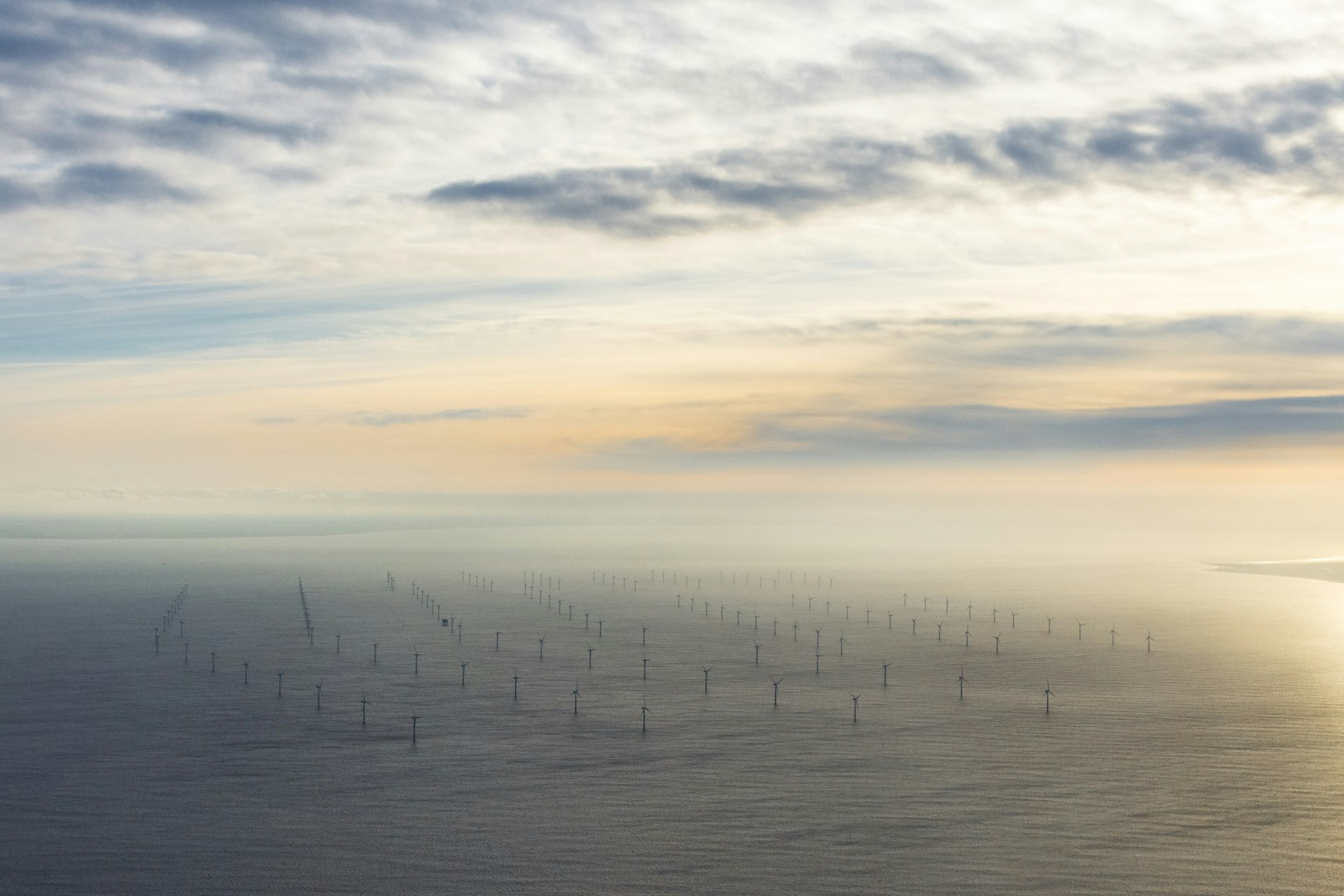 Race Bank offshore wind farm viewed from the sea